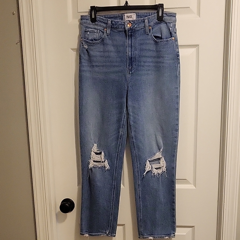 PAIGE Stella Crop Distressed Jeans